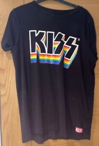 Kiss T Shirt Womens Rock Band Merch Tee Ladies Size 12 Gene Simmons Black