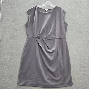 Maurices Women Dress 2XL Gray Knee Length Sheath Pleated Short Sleeve NWT - Picture 1 of 12
