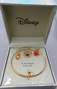 Disney Christmas Expandable Charm Bangle Bracelet New in Box Great Gift - Picture 1 of 6