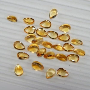 Piedra preciosa suelta calibrada natural citrino cabujón pera de 3x5 mm a 8x12 mm - Imagen 1 de 4