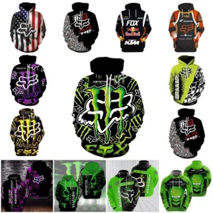 Adult Kids Motorcycle Racing Hooded Hoodies Sweatshirt Pullover Jumper Top Gift - Picture 1 of 26