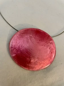 Culture Mix Halskette - Muschel & Harz oval - hübsch in rosa - Bild 1 von 4