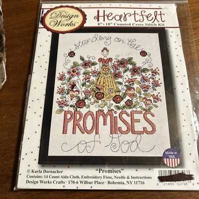 Heartfelt Promises Counted Cross Stitch Kit - Design Works 2796- New - Image 1 of 4