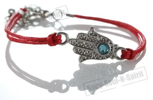 1 bracelet à cordon ROUGE contre le HAMSA Kabbale bijoux porte bonheur - Foto 1 di 6