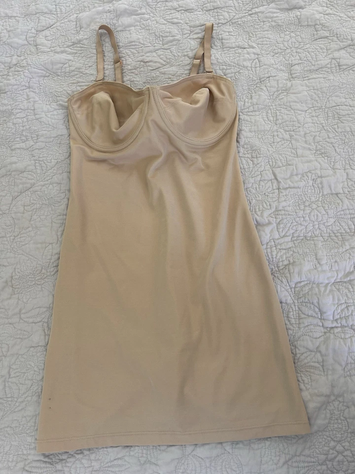 Hanes Bra Cup 36D Unlined UW Shapewear Body Slip Slimming T704 Beige Tan #A341 - Изображение 1 из 4