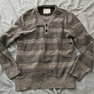 Banana Republic Heritage Collection Pullover Herren mittelbraun Merinowolle gestreift - Bild 1 von 7