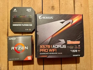 AMD Ryzen 9 5900X + Mini-ITX Gigabyte X570 I Aorus Pro WiFi + 32GB Corsair DDR4 - Zdjęcie 1 z 1