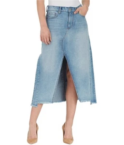 William Rast Womens Slitted Midi Denim A-line Skirt - Picture 1 of 3