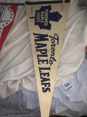 Vintage 1970 Toronto Maple Leafs NHL 29” Hockey Pennant Banner Flag  - Image 1 of 2