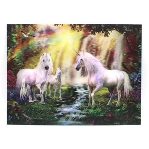 Póster lenticular 3D unicornios grupo de 3 impresión de 12 x 16 pulgadas - Imagen 1 de 1