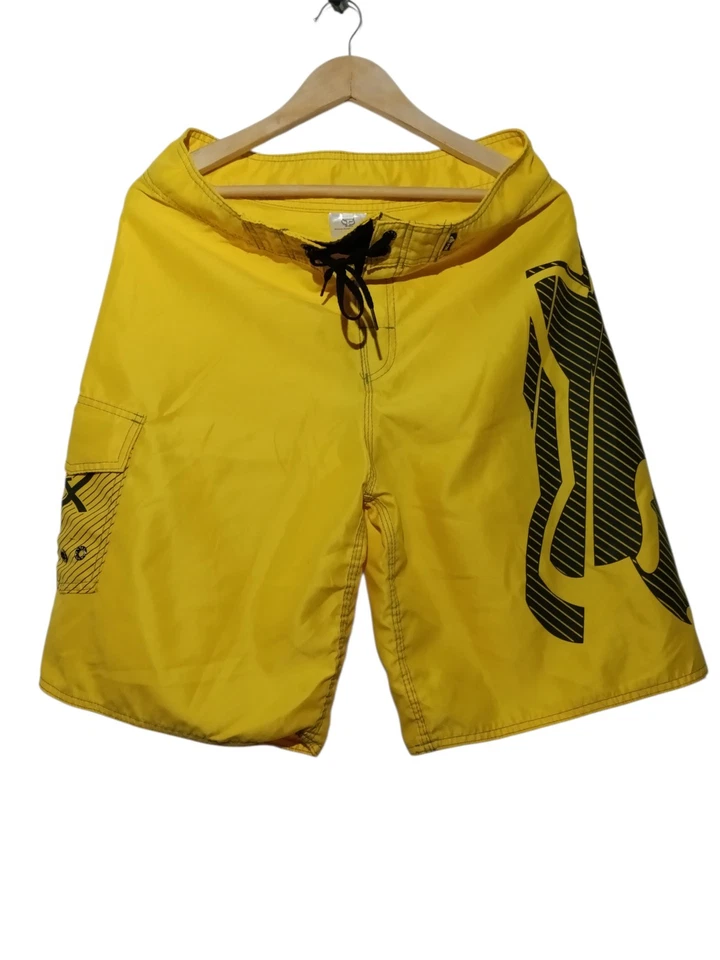 Pantalones cortos deportivos Fox Racing negros amarillos para hombre talla 32 Foto 1 de 4