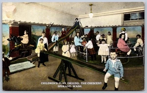 K35/ Spokane Washington Postcard c1910 Interior Children Playground Slide 151 - Picture 1 of 4