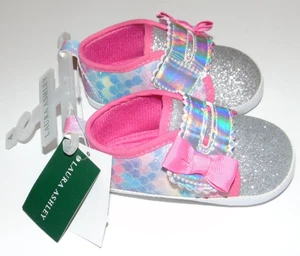 ~ Neu mit Etikett Baby Mädchen LAUREA ASHLEY glitzernde Schuhe mit Schleife! Größe 4 super süß FS:)~ - Bild 1 von 3