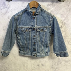 Vintage Levi's Trucker Jacket Youth Size 7 Blue Snap 74027 - Picture 1 of 12