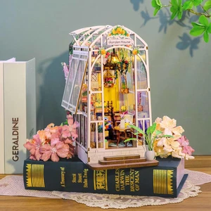 Book Nook Kit Garden House DIY Book Nook Kits Room Bookshelf Insert Miniature... - Picture 1 of 12