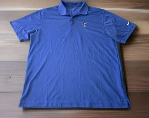 Walt Disney World Mens XL Blue Nike Dri Fit Polo Shirt Mickey Mouse Golfing EUC - Picture 1 of 15