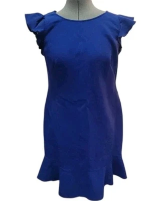 Emilio Pucci Blue Ruffle Virgin Wool/silk Dress Size 12 - Image 1 of 4