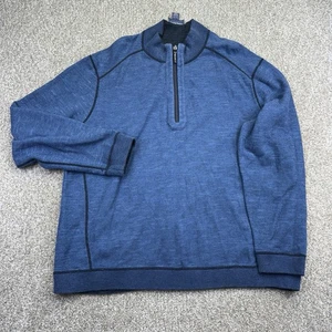 Tommy Bahama Flipshore 1/4 Zip Reversible Sweatshirt Pullover Mens Size XXL Blue - Picture 1 of 14