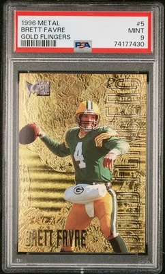 1996 Fleer Metal Brett Favre Foil Gold Flingers PSA 9 - Image 1 of 2