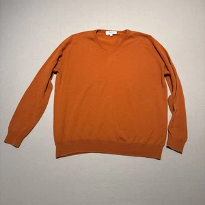 Johnstons Of Elgin Pullover Herren 40 Medium Orange V-Ausschnitt feine Merinowolle - Bild 1 von 10