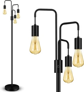 BoostArea Industrial Floor Lamp for Living Room,Modern Standing Black  - Picture 1 of 7