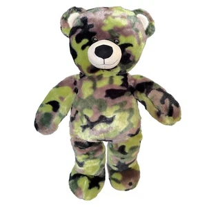 Build-A-Bear BAB Camouflage Teddybär im Militärstil 16 Zoll Plüsch - gebraucht, in einwandfreiem Zustand grün weich - Bild 1 von 6