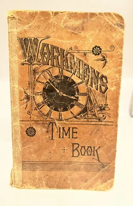 1892 Workmen's Time book Weekly Record Wages Paid Clary Hand Written Soft Cover - Picture 1 of 7