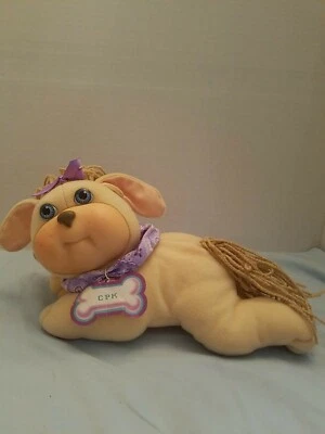 RARE VINTAGE 1992 PLUSH DOLL FIGURE HASBRO CABBAGE PATCH CRIMP N CURL PETS DOG - Image 1 of 4
