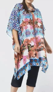 TS Taking Shape Floral Sangria Multi Colour Kimono Jacket 14-24 NWT - Picture 1 of 3