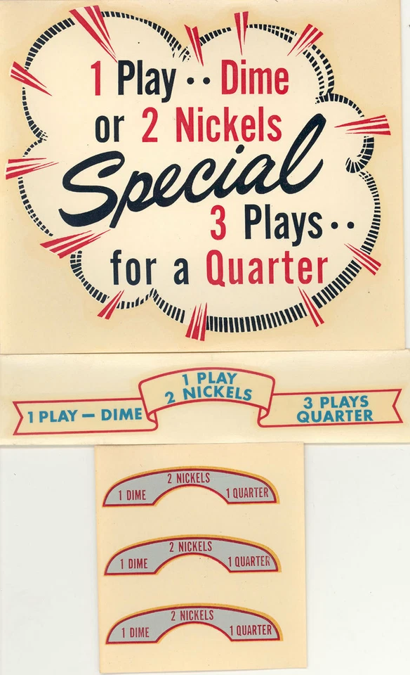 1950s juke box "bubble" Pricing Decal plus wall box decals - all 3 in one offer - Image 1 of 1