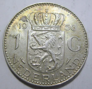 1 Gulden Netherlands 1956 plata 0,720 % (#47o) - Imagen 1 de 2