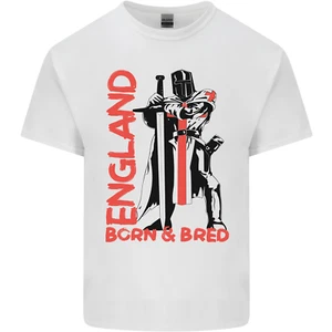 Born & Bred England st Georges Tag Kinder T-shirt Jungen Mädchen - Picture 1 of 3