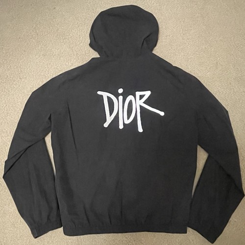 Giacca a vento Christian Dior X Shawn Stussy con cappuccio taglia 48 logo riflettente
