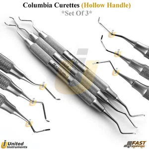 Columbia Curettes Juego de 3 Curetas Higienista Pick Periodontales - Imagen 1 de 4