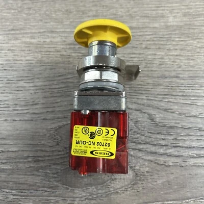 Rees 40102-312 Red Maintained Push Button Yellow Cap Operator Oem - Image 1 of 4