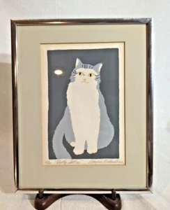 Signiertes Original Siebdruckbild "Hübsche Schwester" Katzenbild - Bild 1 von 4
