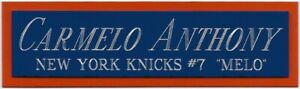 CARMELO ANTHONY KNICKS NAMEPLATE AUTOGRAPH Signed Basketball-JERSEY-PHOTO-FLOOR