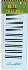 US/British D-Day Invasion Stripes Decals. I-94 MI102. Various Scales to 1/87 - Picture 1 of 1