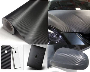 Multi Sizes 3D 4D Carbon Fibre Vinyl Wrap Car Sheet Sticker Roll Bubble Air Free - Picture 1 of 1