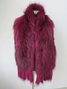 Knitted 100% real  fox fur scarves /capes /wrap shawl 170*25cm women's cape - Picture 1 of 25