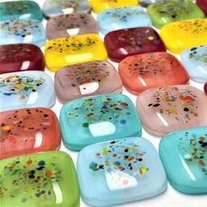 GESCHMOLZENE Buntglasfliesen, Lg, 8 Stück, SPRINKLES, Farben - Bild 1 von 1