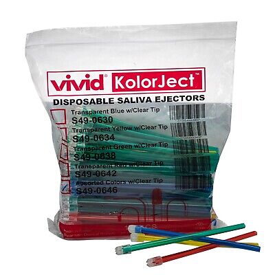 100 ASSORTED Dental Saliva Ejectors Ejector Disposable Suction Tips (1 Bag) • 8.79$