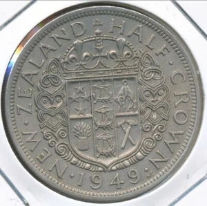 Nueva Zelanda 1949 1/2 corona George VI - muy fina - Imagen 1 de 3