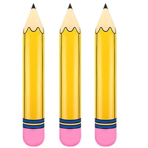 3 Pcs 27 Inch Giant Large Inflatable Pencil Back to School Graduation Decor Hang - Picture 1 of 7