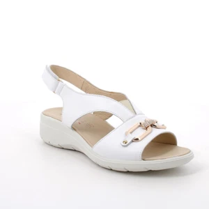 ENVAL SOFT SANDALI CON ZEPPA IN PELLE DONNA 7777011 BIANCO CONFORT DAL 36 AL 41 - Foto 1 di 3