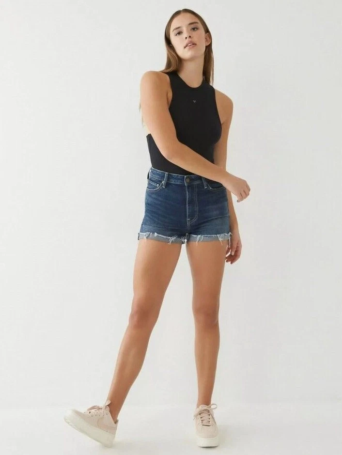 NWT True Religion Women's Jennie High Rise Skinny Fit Denim Jean Shorts Size 25 - Image 1 of 4