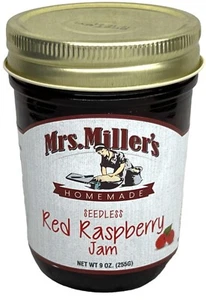 Mrs. Millers Homemade Seedless Red Raspberry Jam 9 oz - Picture 1 of 1