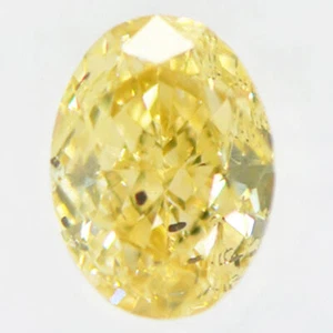 Oval Shape Diamond Fancy Yellow Color Real Loose 0.71 Carat SI2 IGI Certificate - Picture 1 of 6