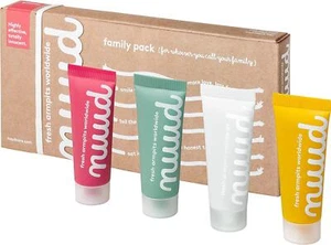 Nuud Natural Deodorant Family Pack 4x 20ml Fragrance Free New Formula