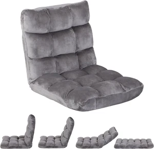 14-Position Folding Floor Chair Gaming Sofa Cushioned Padded Reclining Bed Loung - Picture 1 of 8